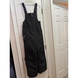 Champion Black Snow Bibs Suit Size L 10-12 Kids Girls